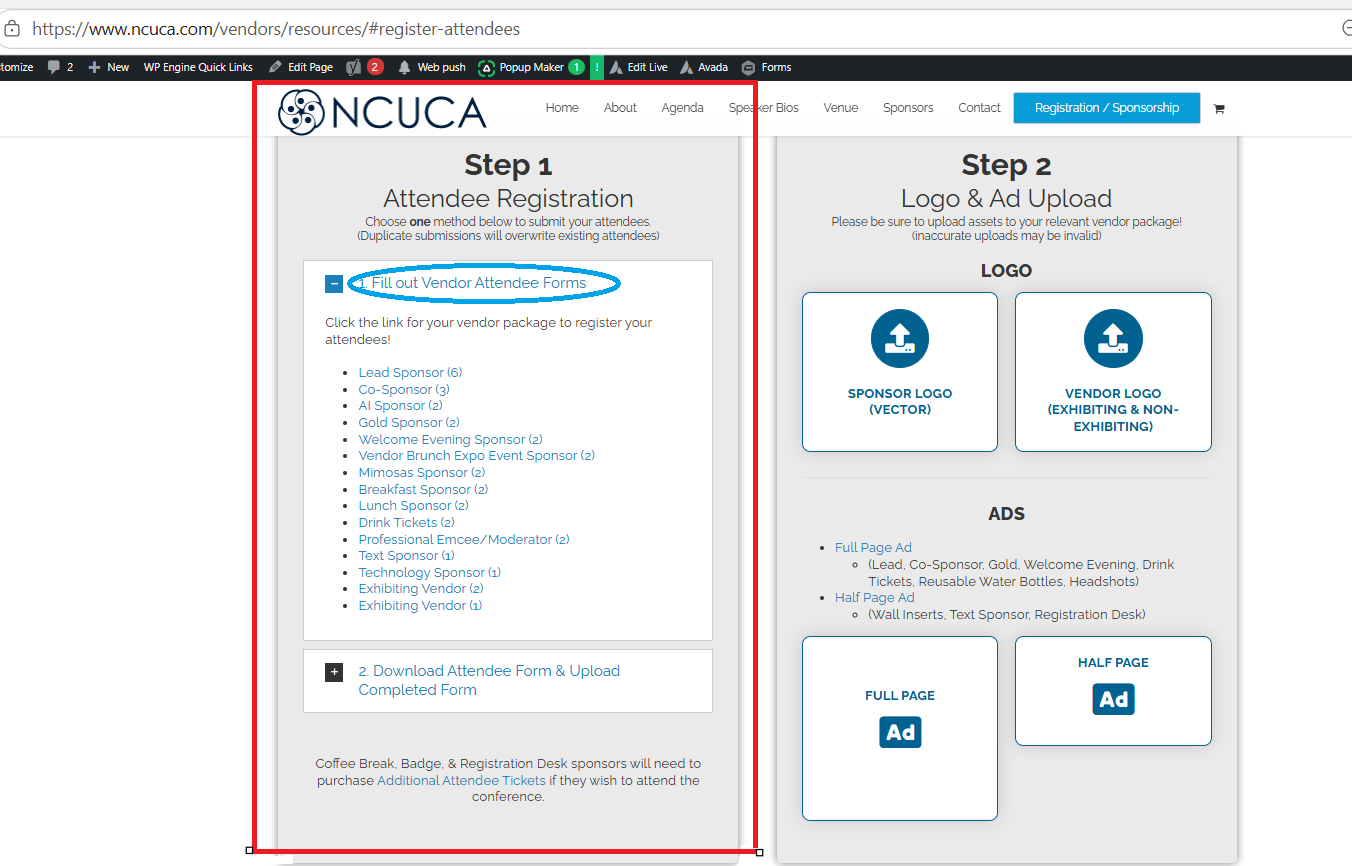 Screenshot 1. Vendor portal overview