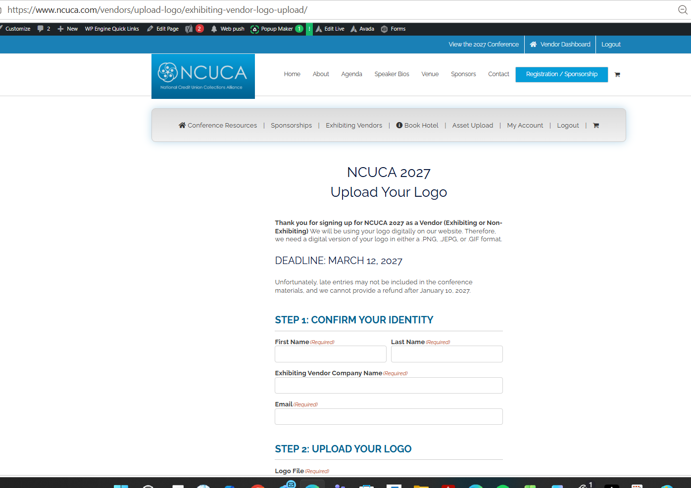 Screenshot 24. Complete the vendor logo form