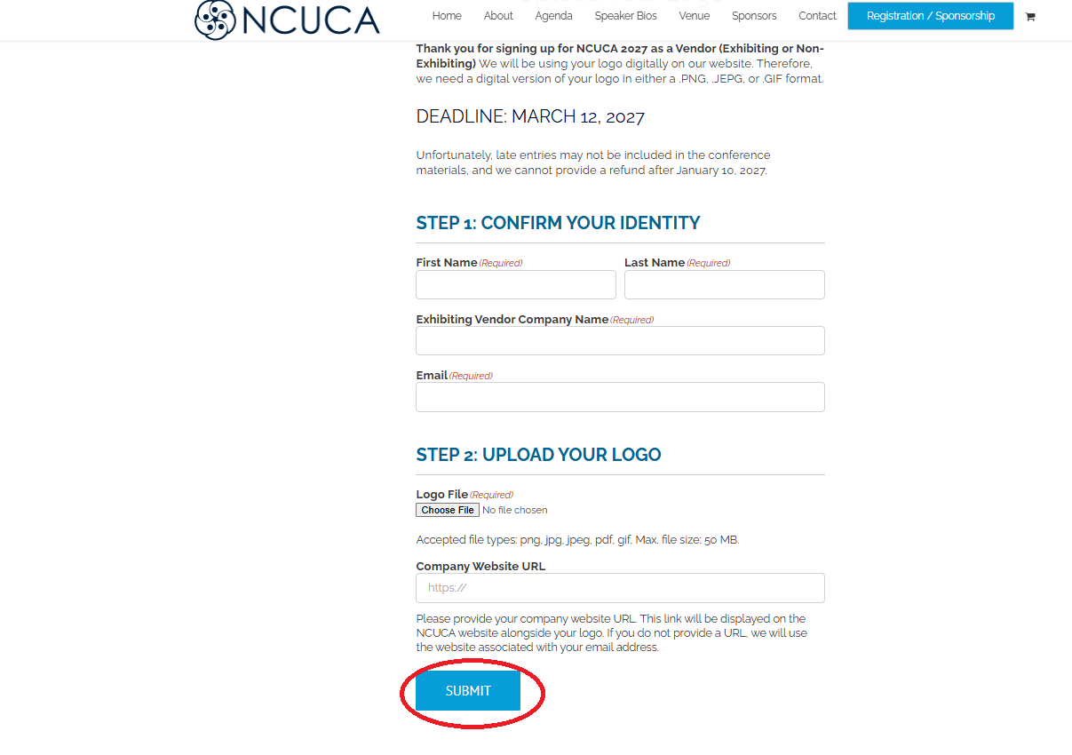 Screenshot 25. Upload the vendor logo and submit