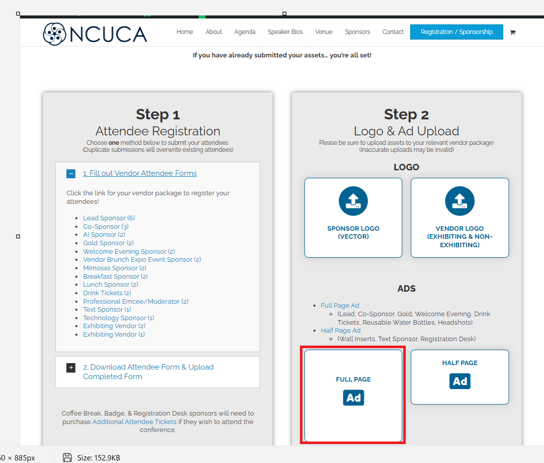 Screenshot 27. Open the full-page advertisement form