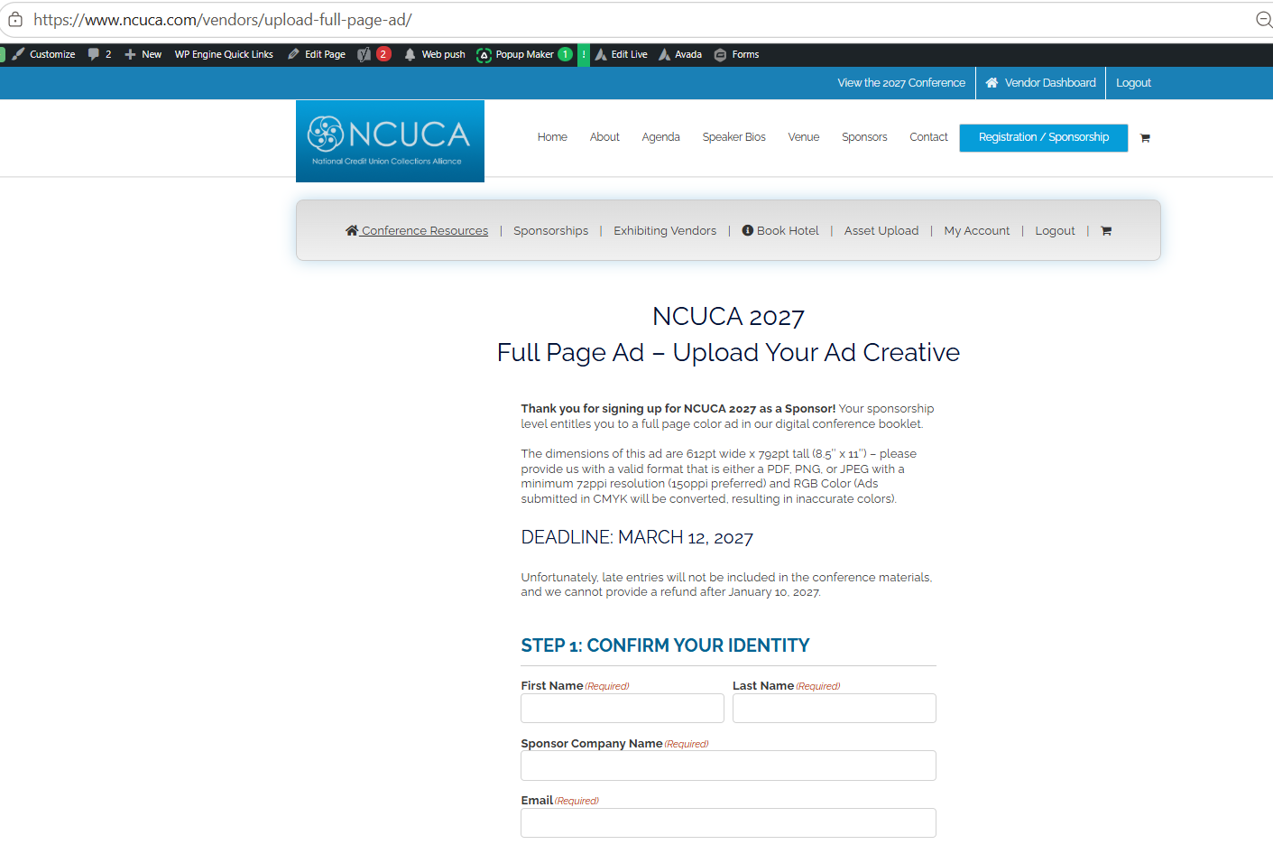 Screenshot 27. Open the full-page advertisement form