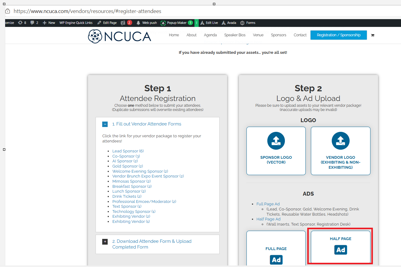 Screenshot 29. Select Half Page Ad if included in the package